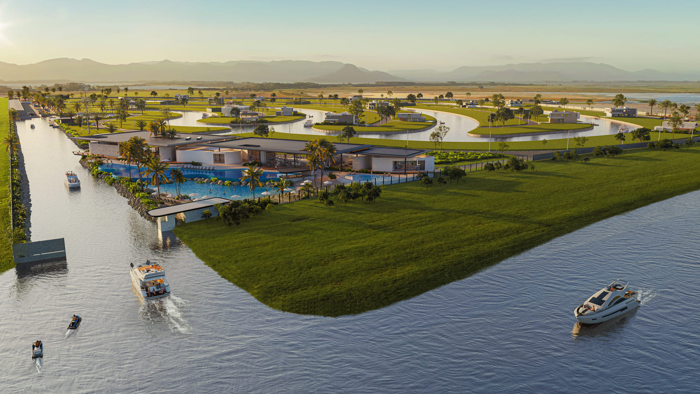 Vista aérea do empreendimento